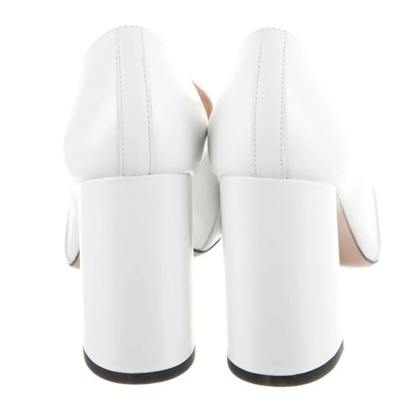 NWT Lewit High Heel Loafers White Leather size 9.5/39.5 - Picture 4 of 5